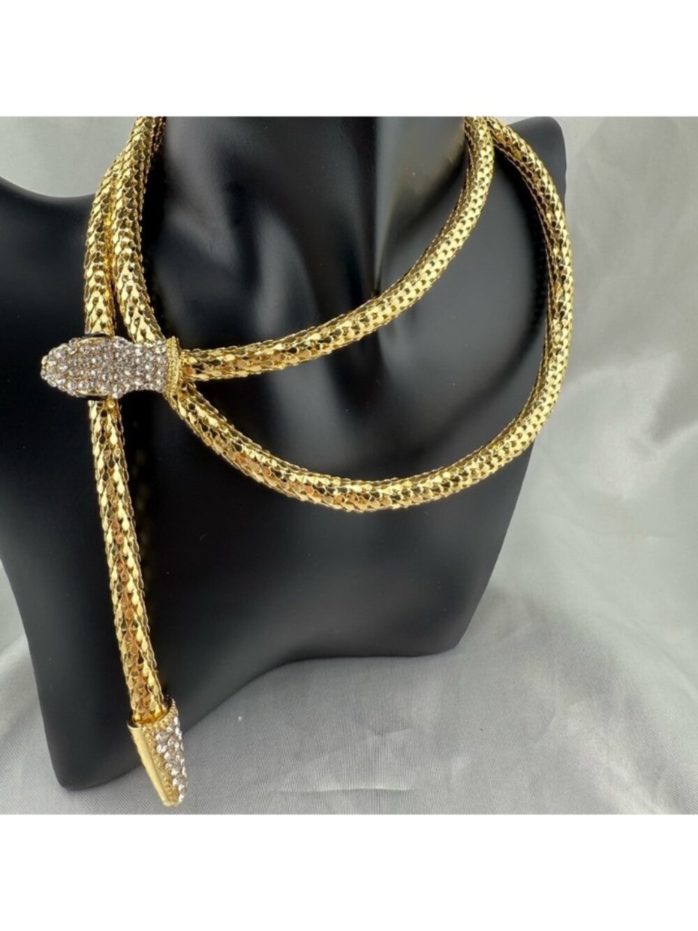 Serpent wrap multi serpentine  snake diamond gold Women's Necklace